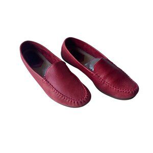 Rockport Red Leather Slip On Loafers - 9